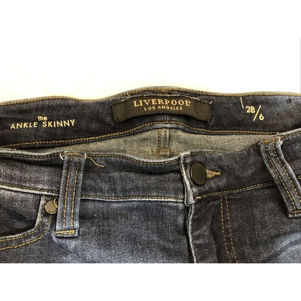 Liverpool Los Angeles Jeans Womens Size 28/6 Denim Blue The Ankle Skinny MidRise